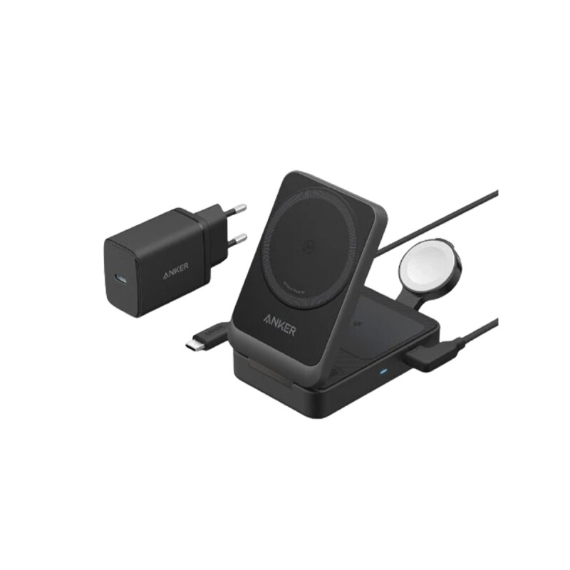 Cargador Inalámbrico Anker MagGo 3 en 1 Plegable Black Cargador Inalámbrico Anker MagGo 3 en 1 Plegable Black