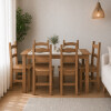 Juego de comedor 6 sillas, linea dorada Juego de comedor 6 sillas, linea dorada