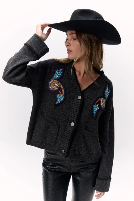 Cardigan Coachella Gris Oscuro