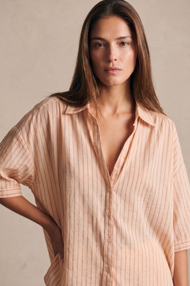 Camisa Rayada Rosa