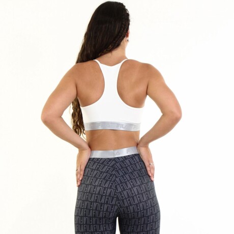 Top deportivo Fila Train Elastic ii Mujer Blanco/negro