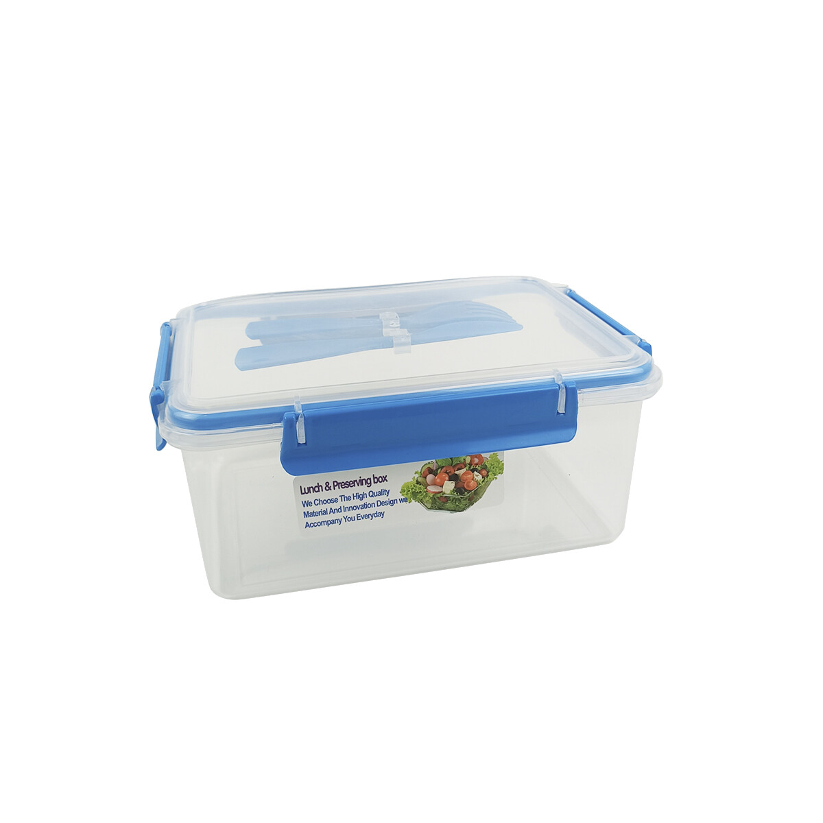 Vianda rectangular con cubiertos 