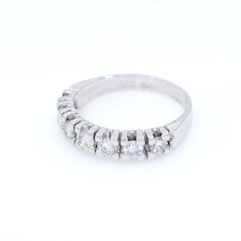 Anillo en oro 18k blanco con 7 brillantes Anillo en oro 18k blanco con 7 brillantes