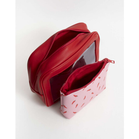 Set De Portacosméticos Rojo Medio