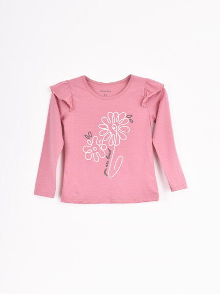 REMERA FLEURS ROSA VIEJO