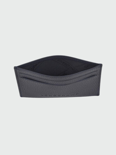 Longchamp -Tarjetero de cuero, Le Foulonné Gris