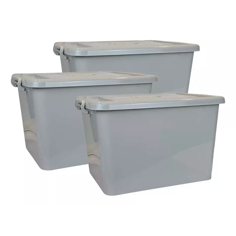Set x3 Caja organizadora 80L GRIS