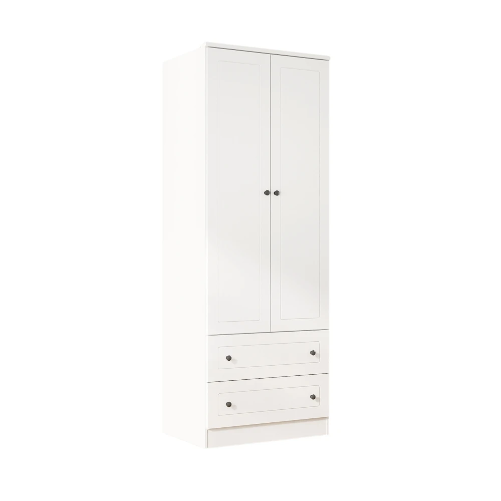 Ropero Americano PLUS 2 puertas + 2 Cajones - 100%MDF Blanco