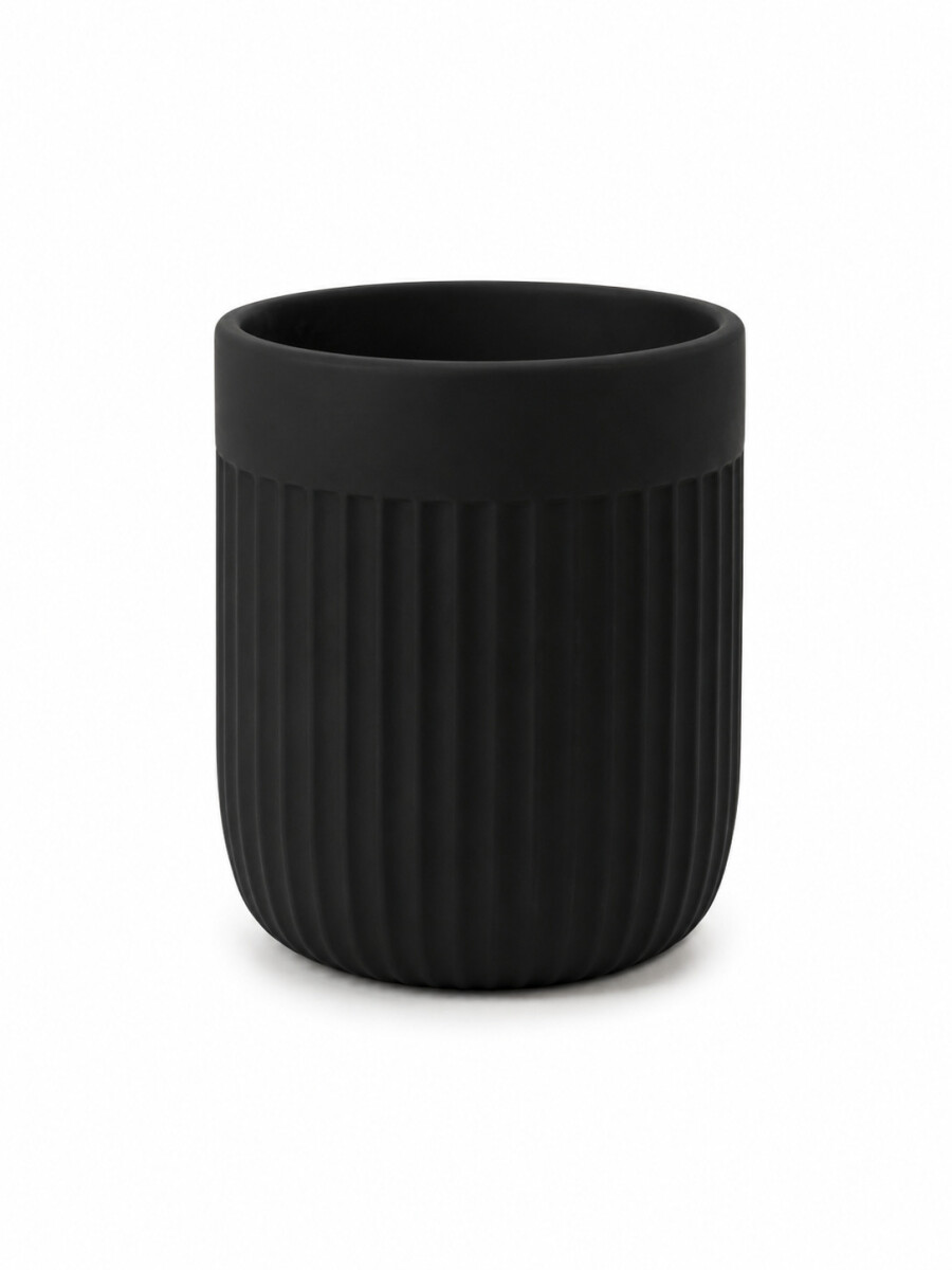 MACETA DECORATIVA CURVA - NEGRO 