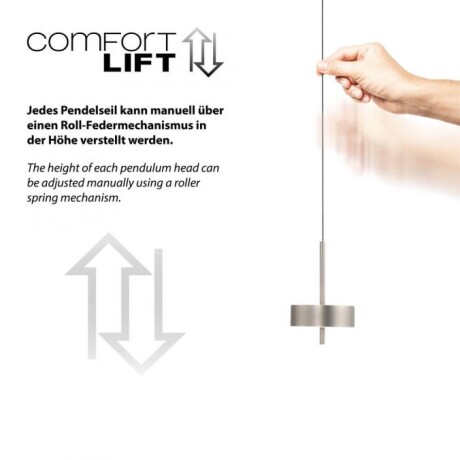 Colgante led orientable 9w 14cm regulable a control remoto, plateado Colgante led orientable 9w 14cm regulable a control remoto, plateado