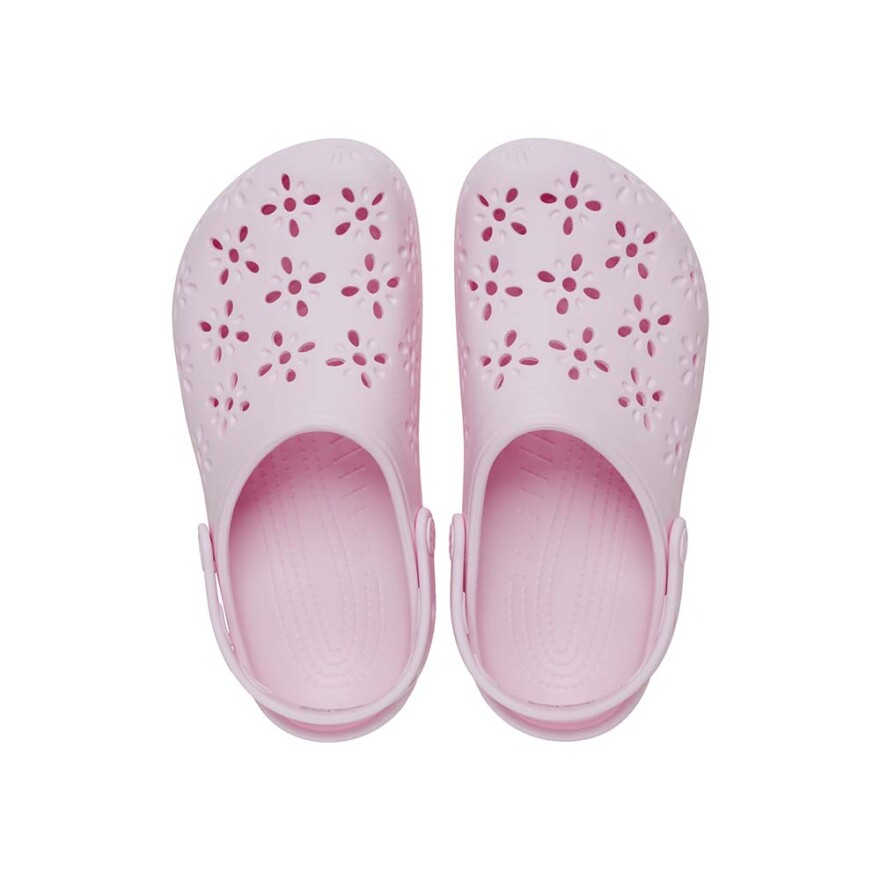 Floral Cut Out Clog - Unisex Pink Milk