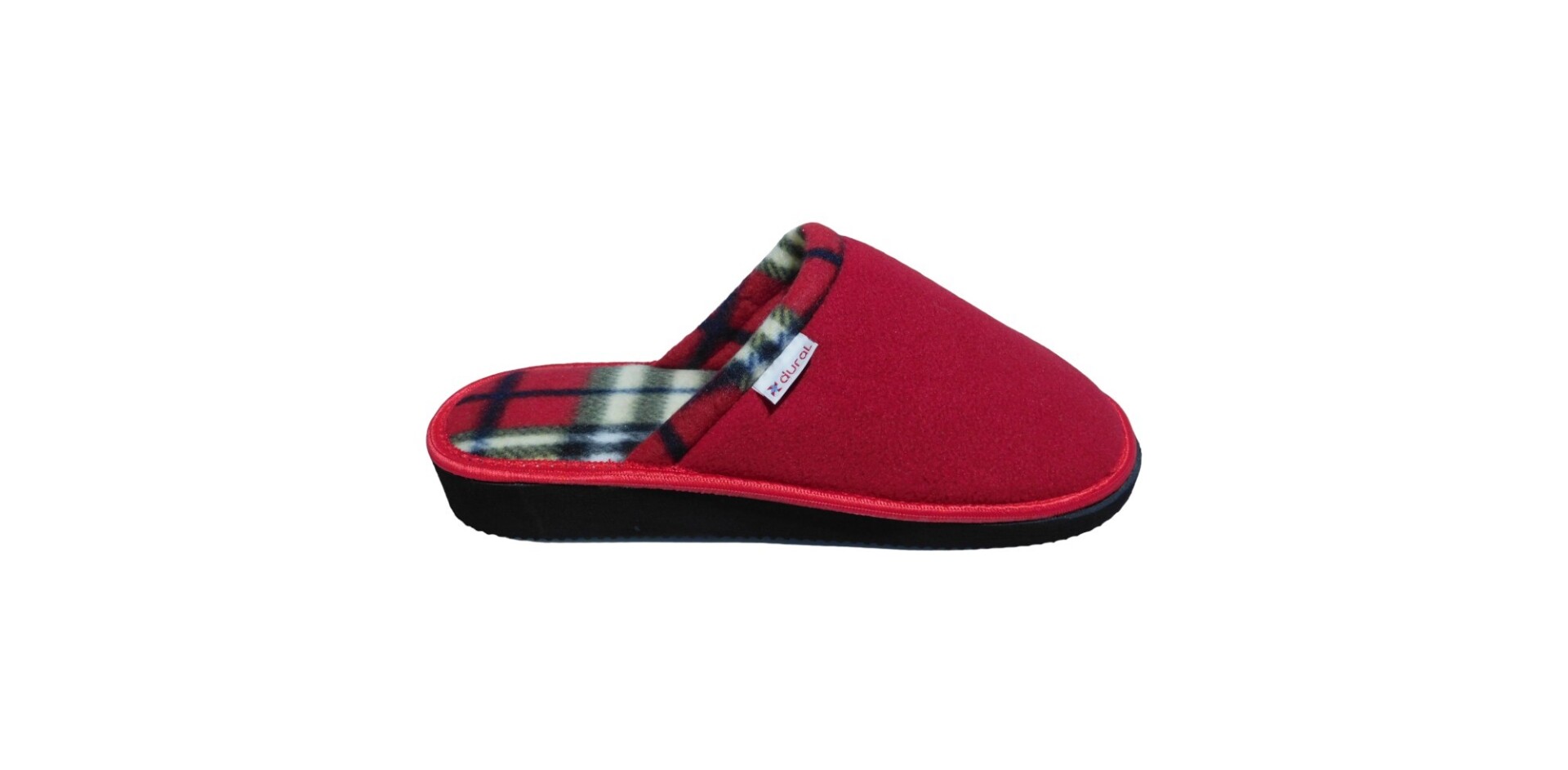 Pantufla roja (diseño escocés) 