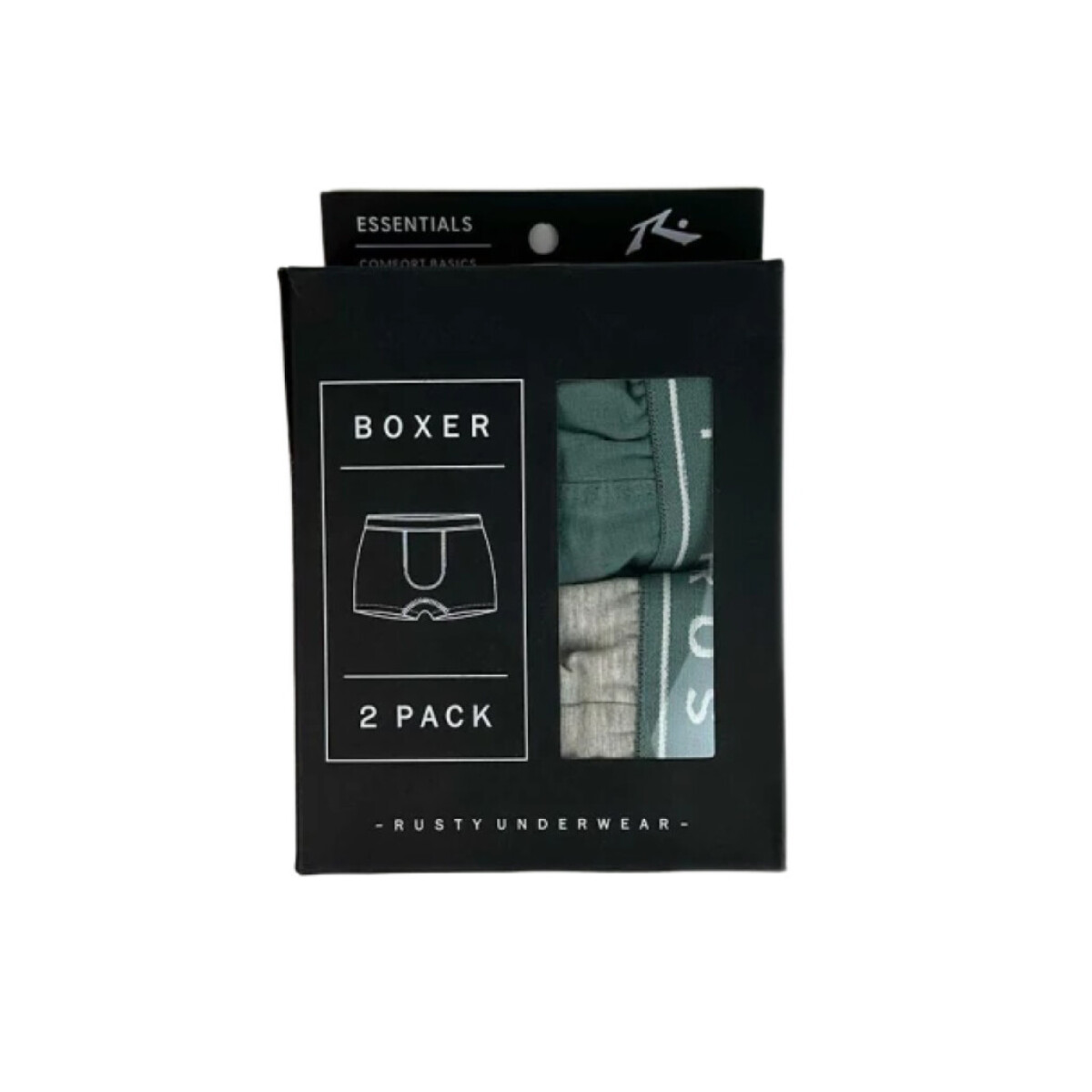 Boxer Rusty Trend Gris/Verde - Pack X2 