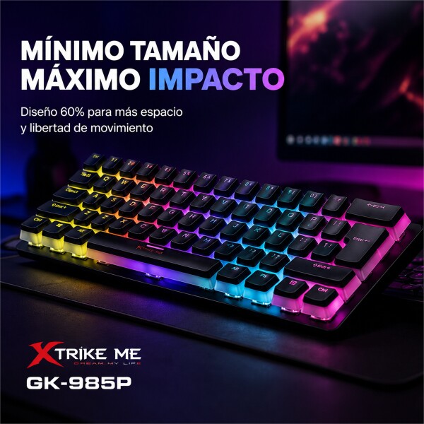 Teclado Mecánico Xtrike Me GK-985P Negro