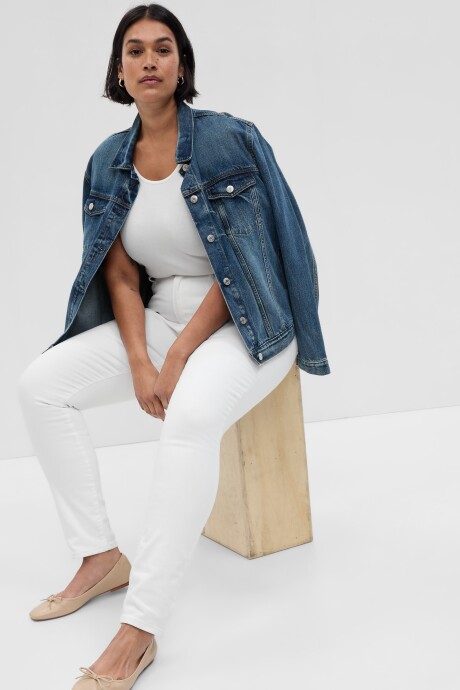 Jean True Skinny Tiro Medio Mujer Optic White