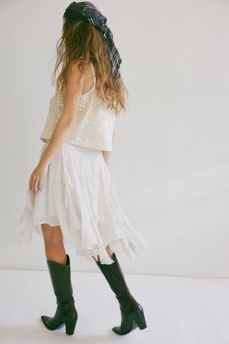 POLLERA SUSANNA MIDI Blanco