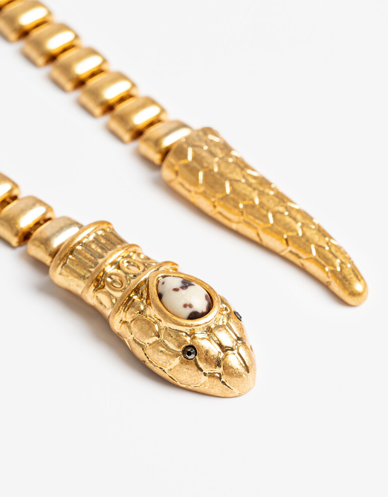 Collares Cortos Metal Collar Corto Metal Snake - Dorado Oro Amarillo