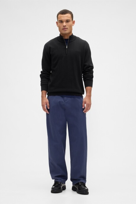 Buzo Medio Cierre Hombre True Black V2