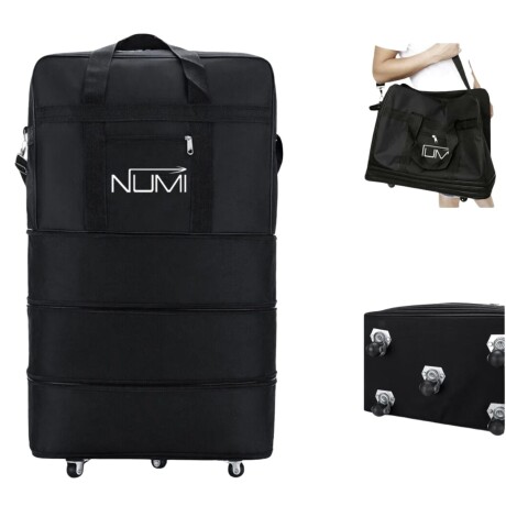 Bolso de Tela Gigante con 5 Ruedas 90x50x30cm Negro