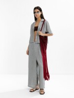Pantalón Con Cruce De Rayas multicolor