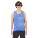Salomon Musculosa Sense Aero Singlet GFX M para Hombre - Celeste Celeste