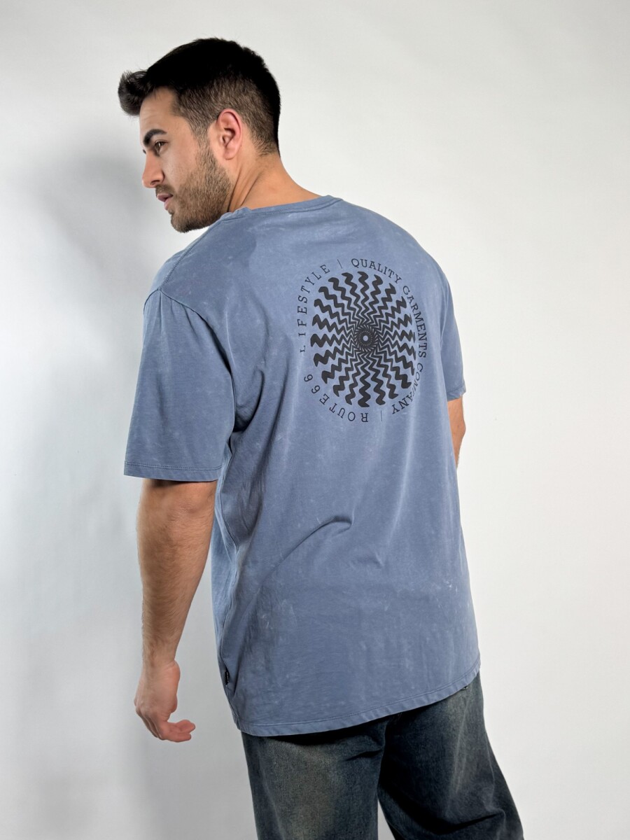 Remera oversize con estampa Duki - Azul 