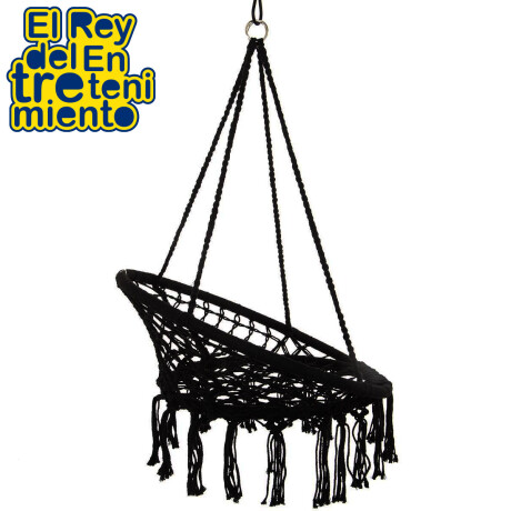 Hamaca Sillón Colgante Circular Macramé Algodón Negro