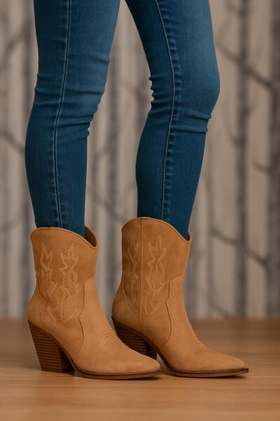 Bota Texana bordada Camel