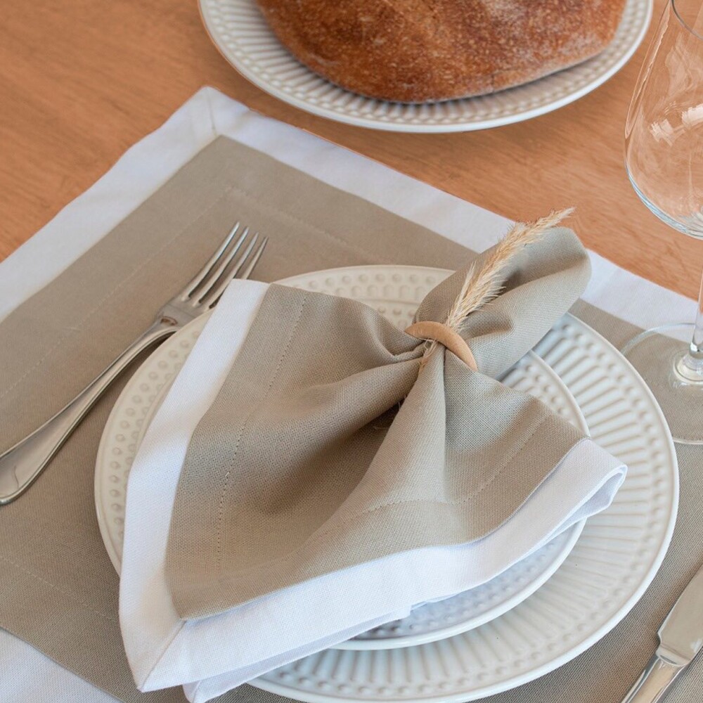 Individual Florencia Beige con tablas blancas