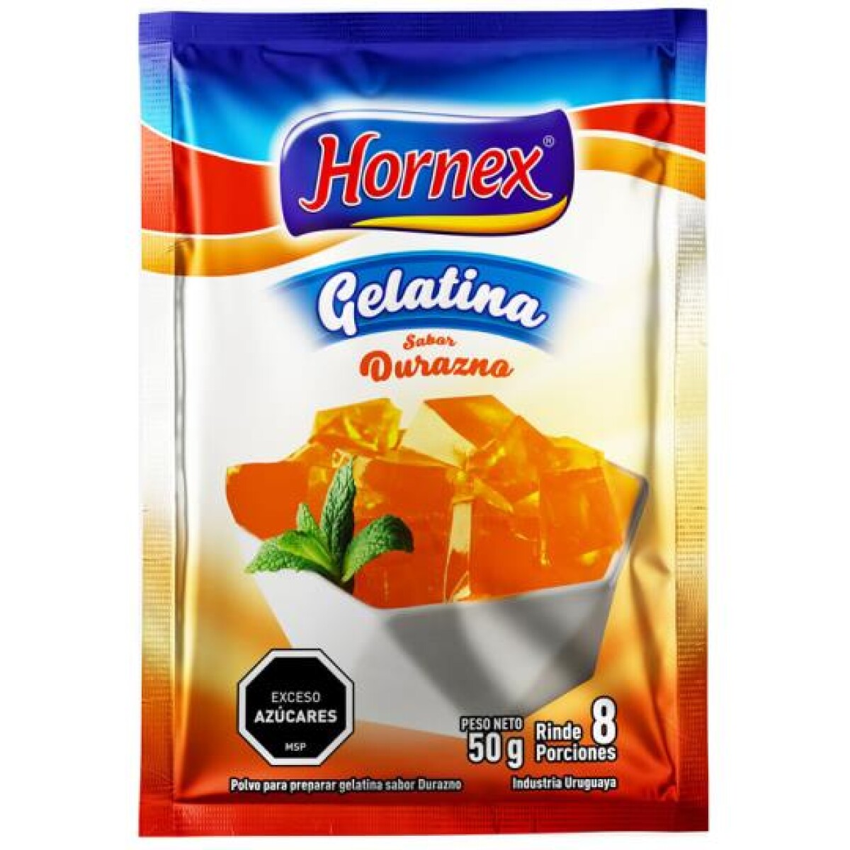 NAT-GELATINA HORNEX DURAZNO 8P 