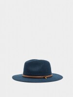Sombrero De Punto Con Cintos Efecto Piel azul-marino
