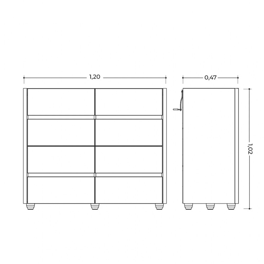 Cómoda Aparador 8 Cajones - infinite Cómoda Aparador 8 Cajones - infinite