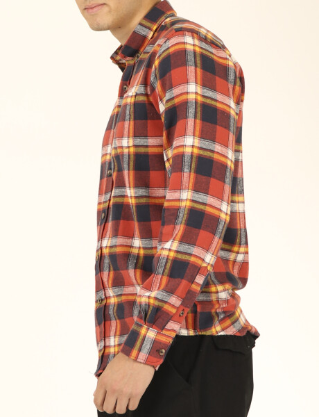 Camisa Harrington Urban Rojo/azul Oscuro