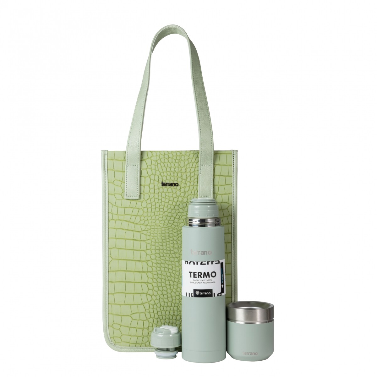 Kit Completo Bala + Matera Bolsito Croco - Verde 