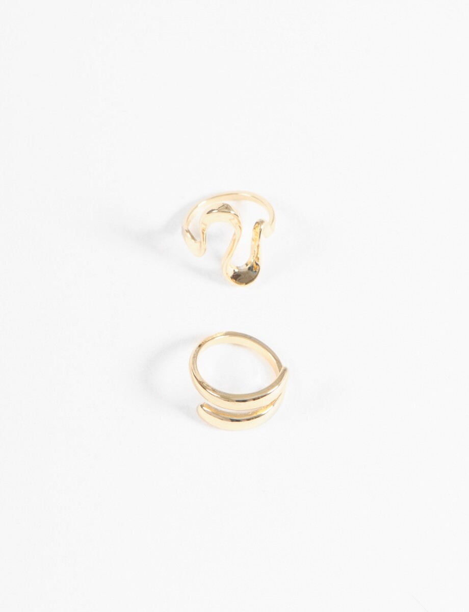 Set anillos ondas - dorado 