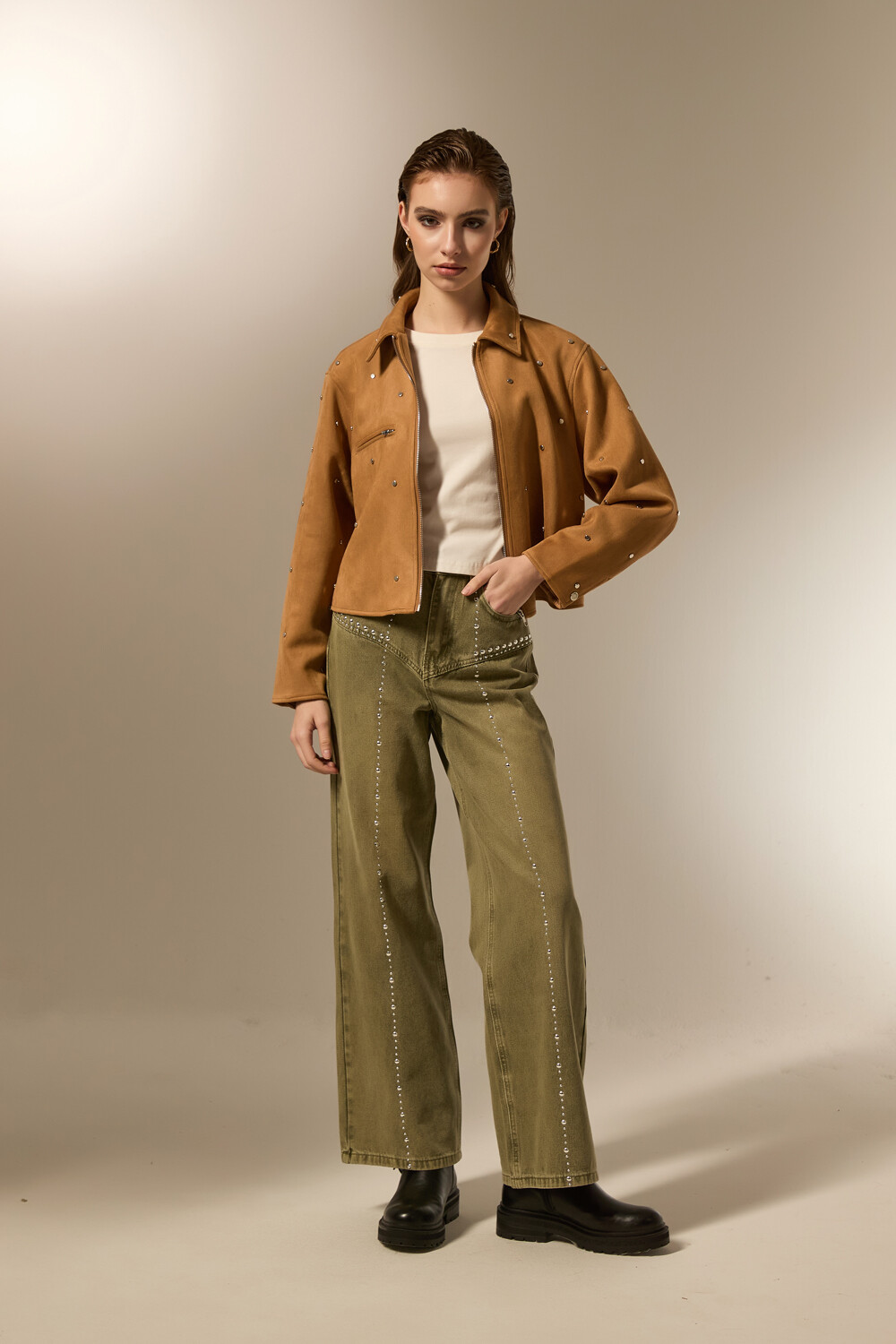 Campera Camelias Beige Oscuro