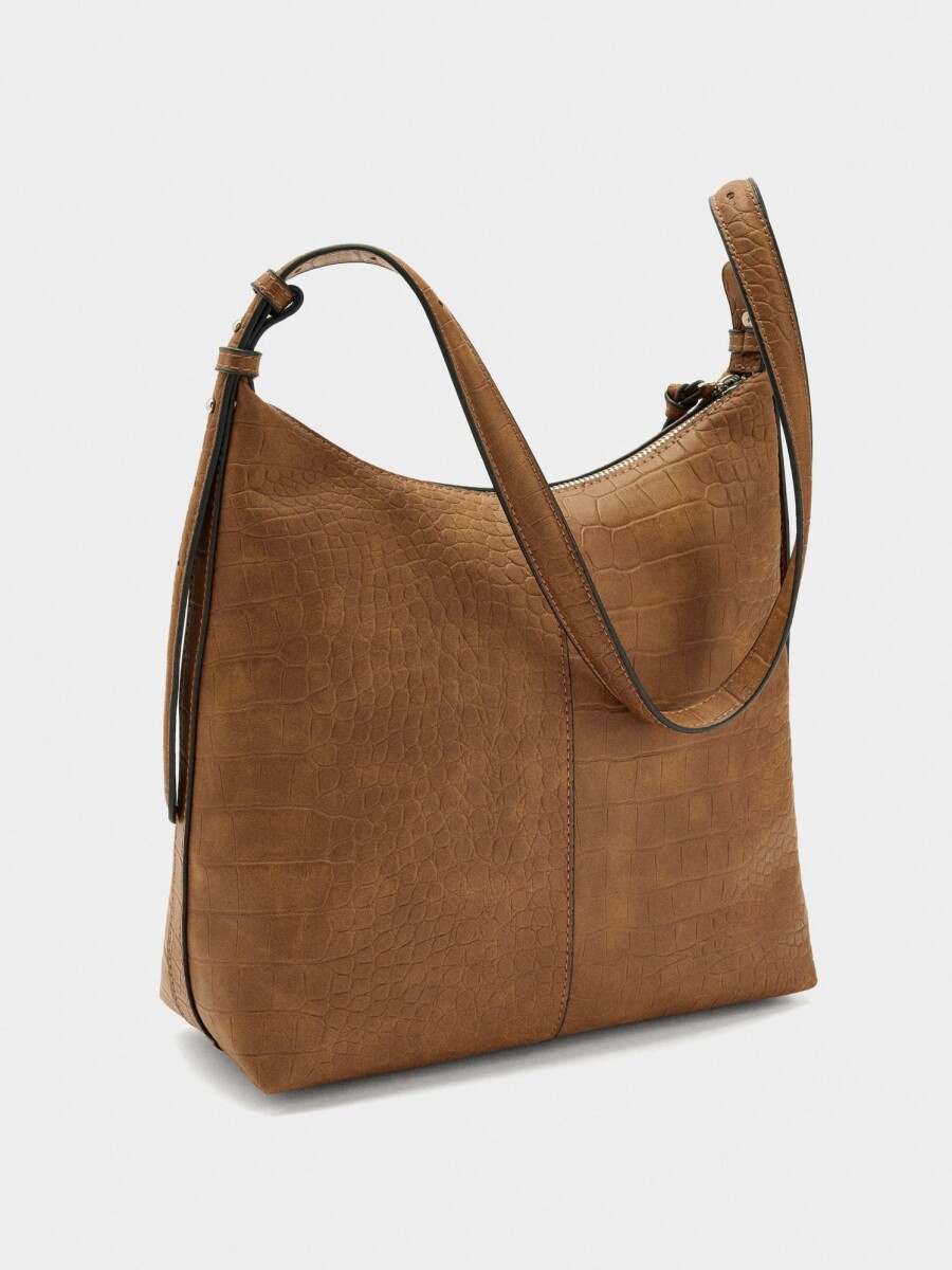 Bolso De Hombro Con Grabado Animal camel