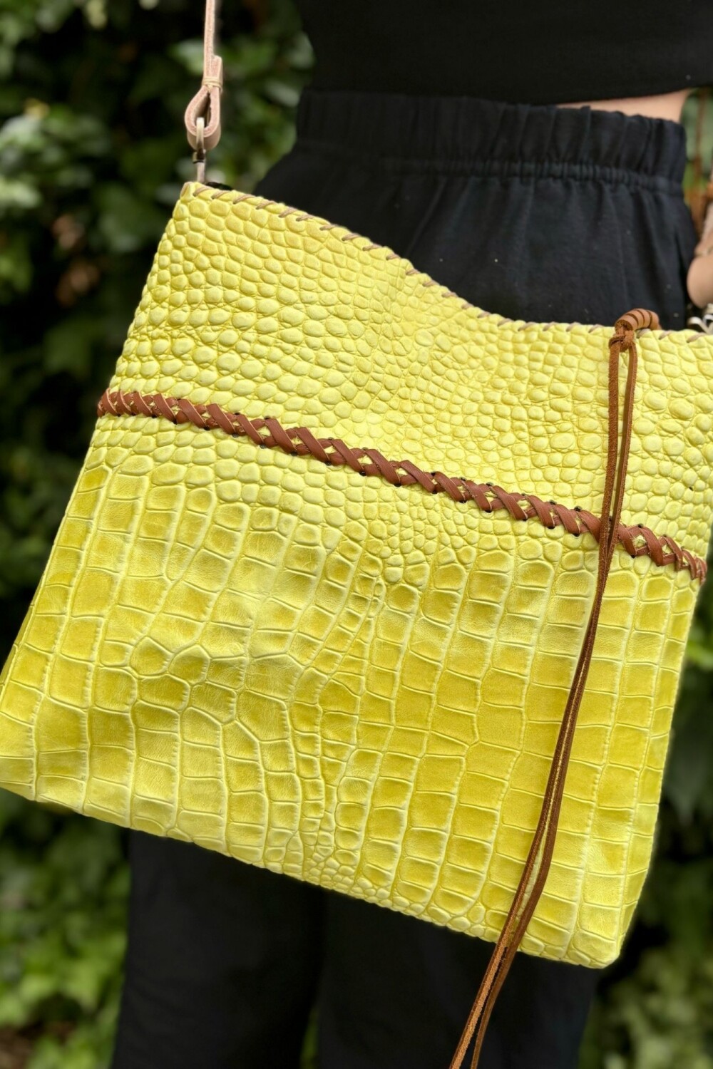 Jewel Envelope Bag Crocco Pistacho