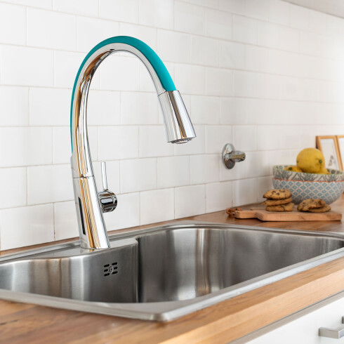 Griferia De Mesada Cocina Monocomando Cromo Fv 000