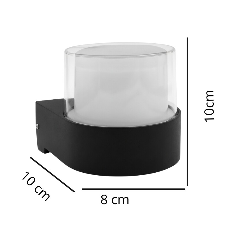 ARTEFACTO EXTERIOR LERMA PARA ADOSAR EN PARED UNIDIRECCIONAL 5W Artefacto Exterior Lerma Para Adosar Unidireccional 5W Negro