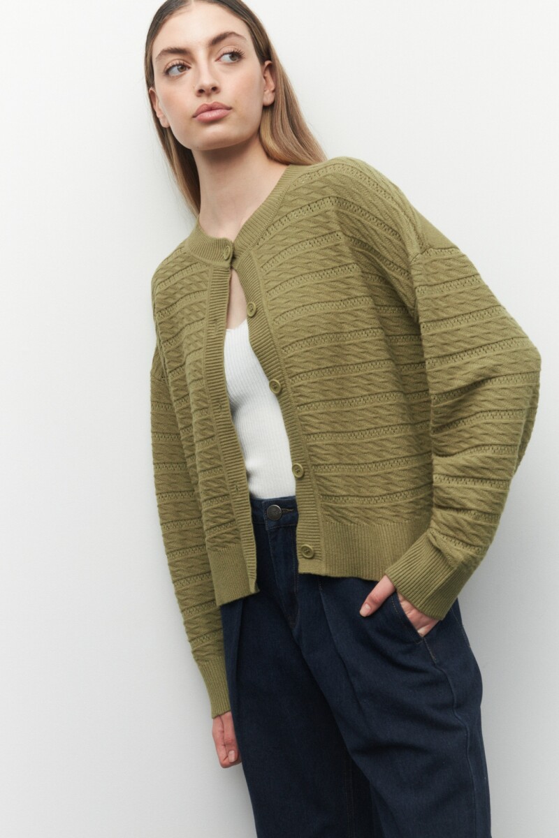 CARDIGAN TEO - Verde Oliva 