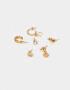 Aros Sets Bañada en Oro Set De Mix Aros Corazones - Dorado