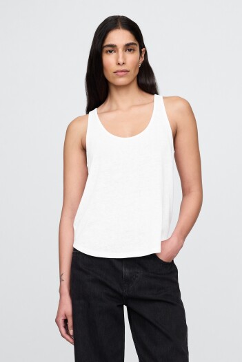 Musculosa De Lino Mujer Fresh White