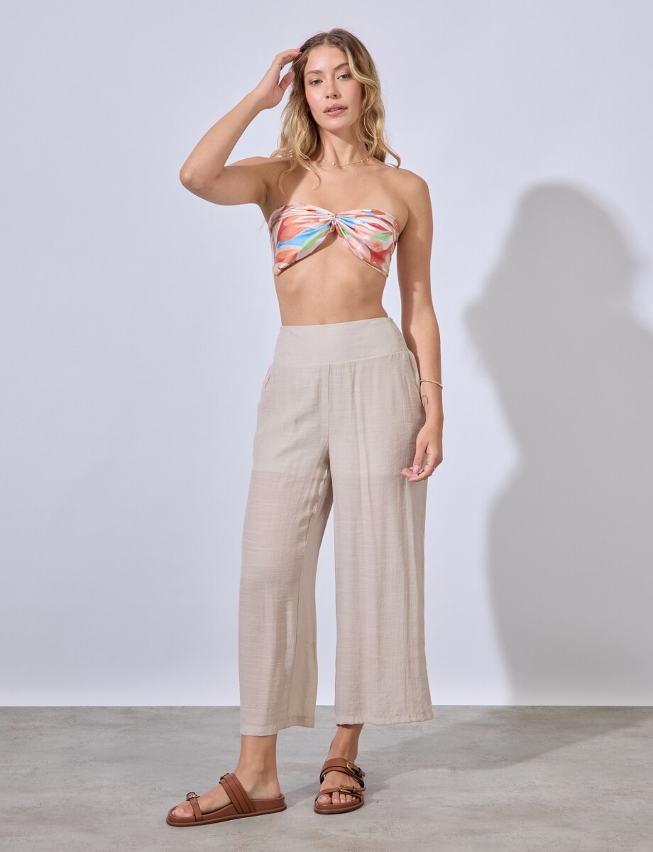 Pantalon Crop - Beige 