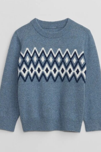 Sweater Logo Gap Toddler Niño Sp Fam Fair Isle Navy