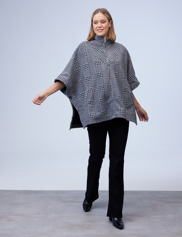 Poncho Zip NEGRO/BLANCO