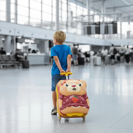 Valija Infantil Rígida Mochila Maleta Pequeña Escuela Viaje Rojo