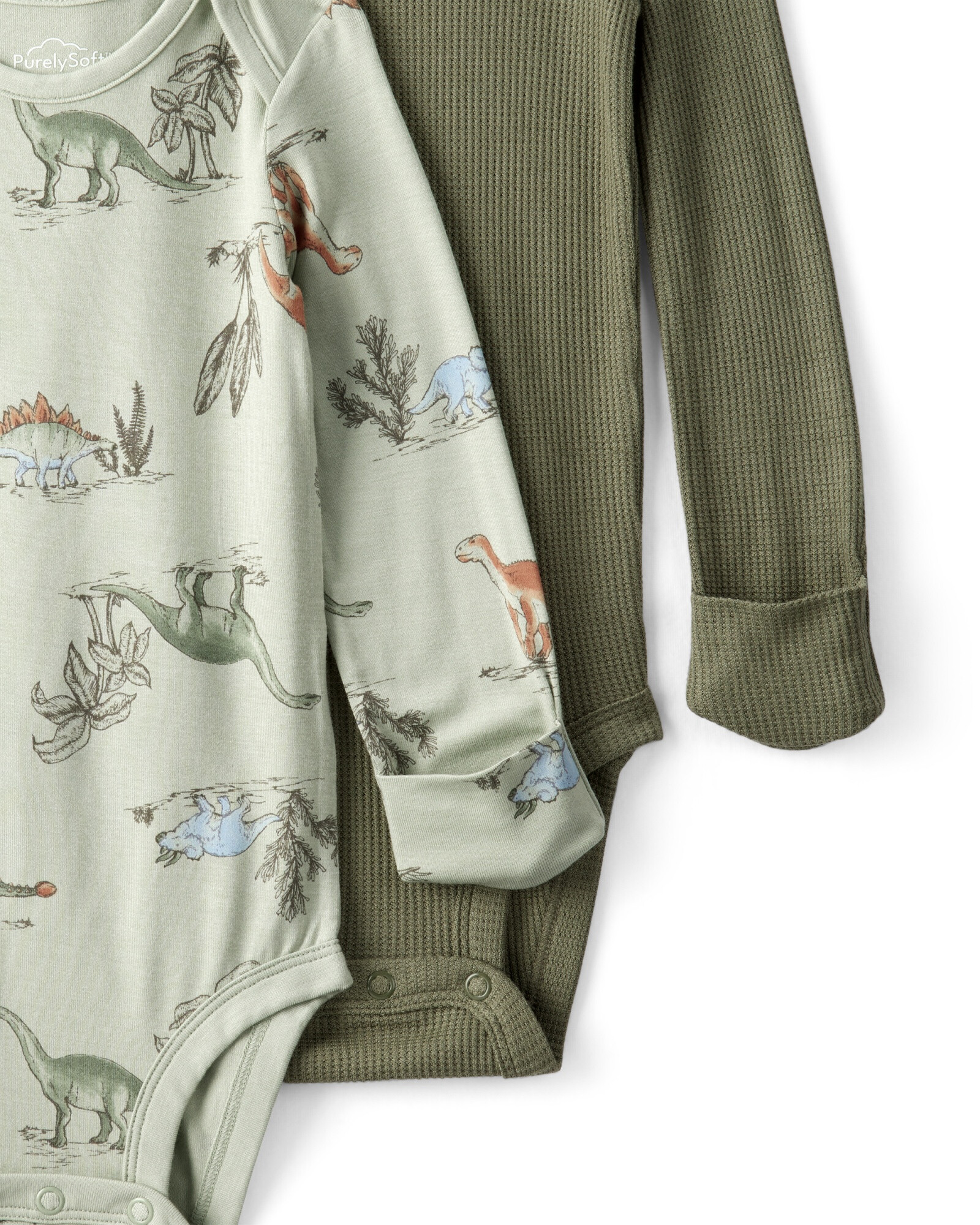 Pack dos bodies de viscosa, diseño dinos, línea Purelysoft Sin color