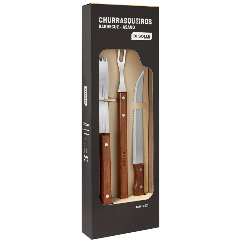 Set de 3 Utensilios para Parrilla Asado Di Solle Set de 3 Utensilios para Parrilla Asado Di Solle