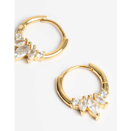 Argollas Con Cubic Zirconia Dorado